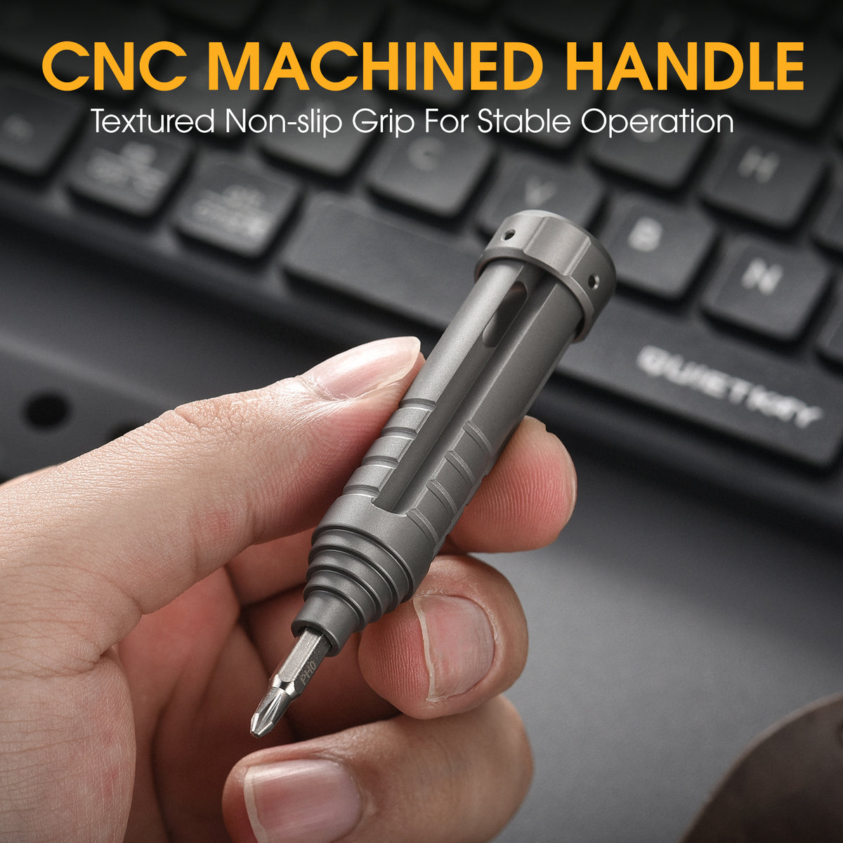 TIESANJIAO Minimalist Custom TC4 Titanium Mini Screwdriver | EDC Pocket Tool, Sandblasted & Stonewashed Finish