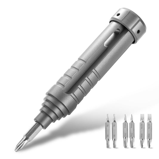 TIESANJIAO Minimalist Custom TC4 Titanium Mini Screwdriver | EDC Pocket Tool, Sandblasted & Stonewashed Finish