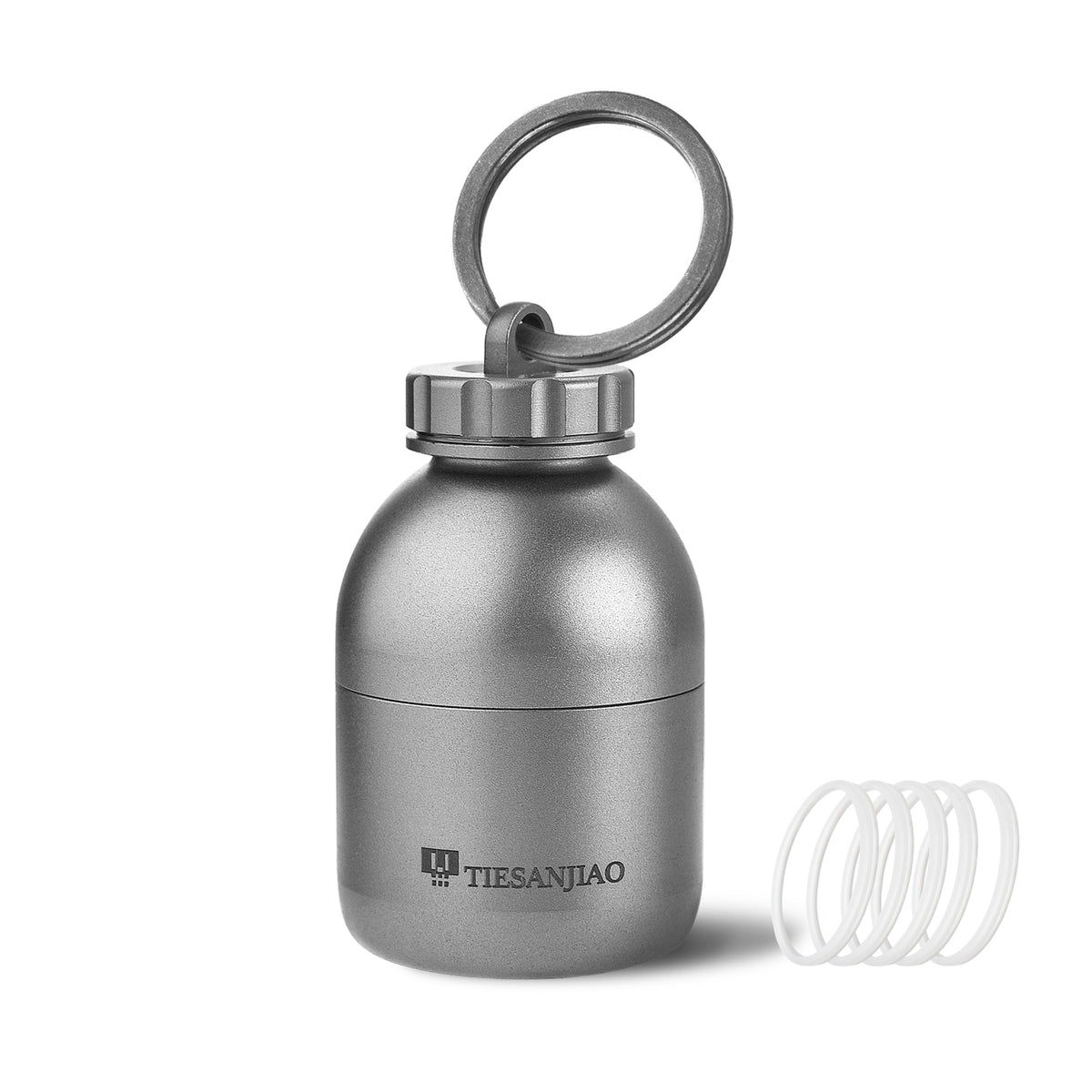 TIESANJIAO  TC4 Titanium Mini Waterproof Capsule | EDC Pill Container, Sandblasted & Stonewashed Finish