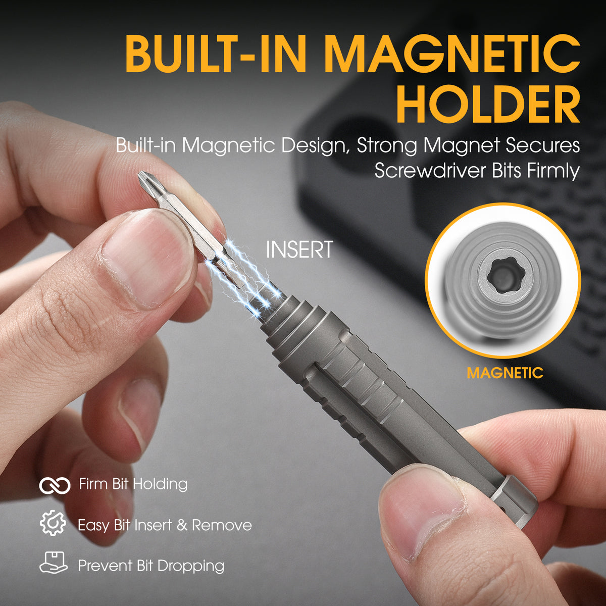 TIESANJIAO Minimalist Custom TC4 Titanium Mini Screwdriver | EDC Pocket Tool, Sandblasted & Stonewashed Finish