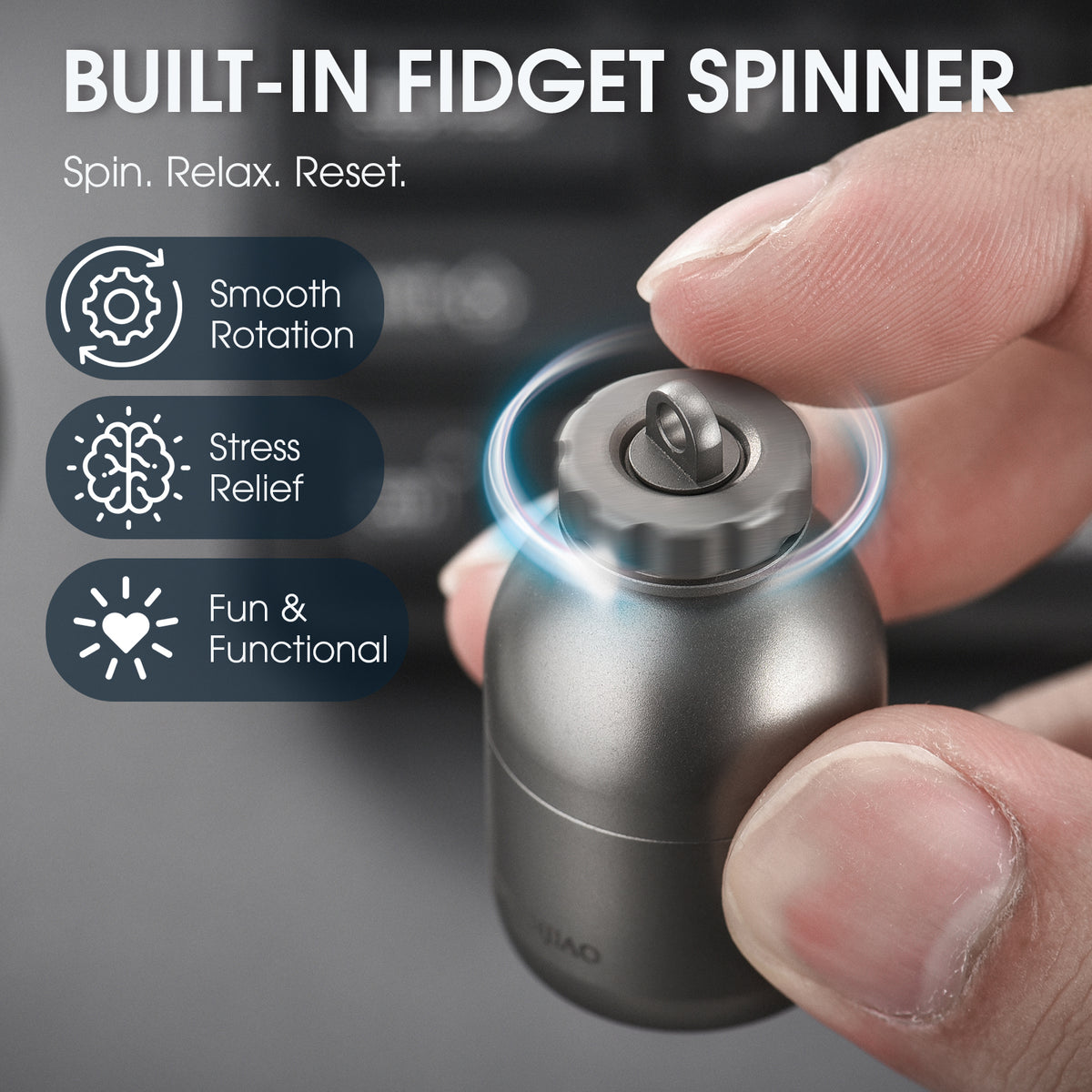 TIESANJIAO  TC4 Titanium Mini Waterproof Capsule | EDC Pill Container, Sandblasted & Stonewashed Finish