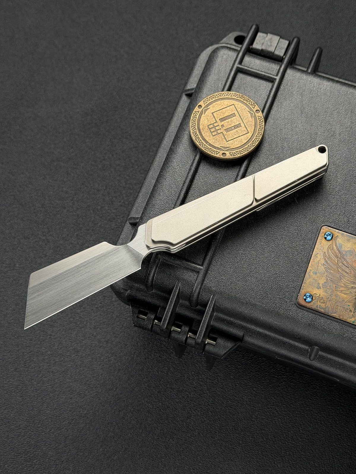 TIESANJIAO Minimalist Hidden-Screw Custom EDC Folder – M390 Brushed Finish & Full TC4 Titanium