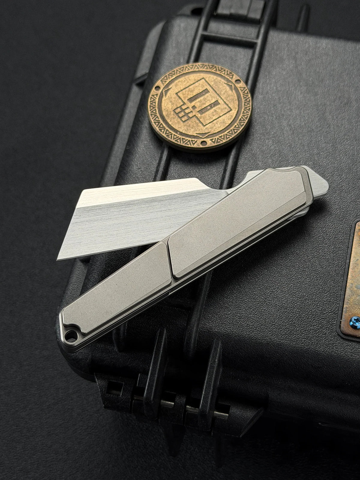 TIESANJIAO Minimalist Hidden-Screw Custom EDC Folder – M390 Brushed Finish & Full TC4 Titanium
