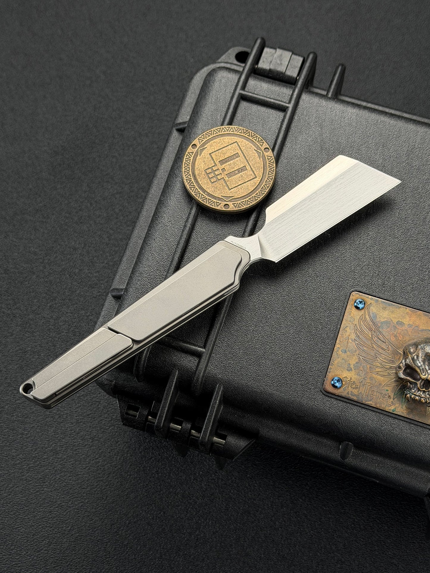 TIESANJIAO Minimalist Hidden-Screw Custom EDC Folder – M390 Brushed Finish & Full TC4 Titanium